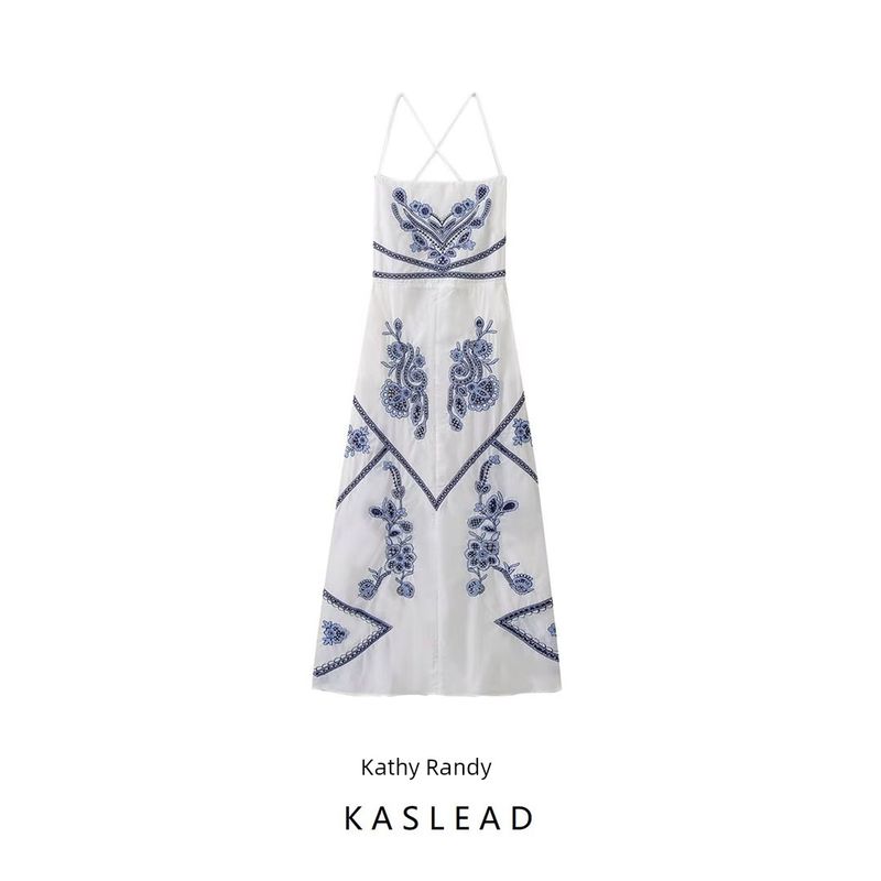 Kaslead New Arrival Women's Clothing Fashion Style Fashion Casual Simple Camisole Backless Dress 5107259