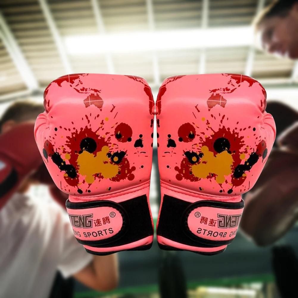 Kids Boxing Gloves PU Leather MMA Fighting Sparring Gloves Professional Muay Thai Karate Glove Children Punching Training Mitts