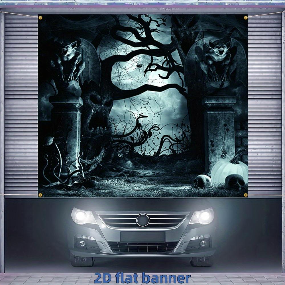 2D Flat Banner, 1 Piece Halloween Happy Garage Door BannerDJH