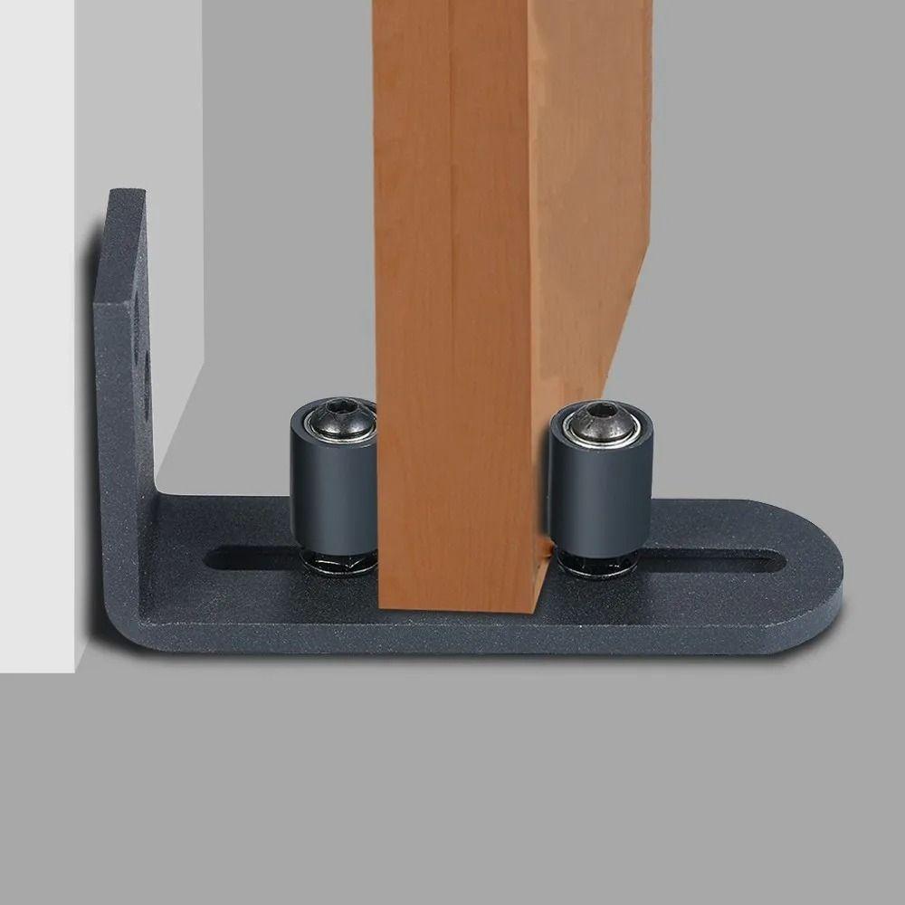 Guida per pavimento regolabile per porta da fienile, montaggio a parete, fermaporta, rullo, kit ferramenta