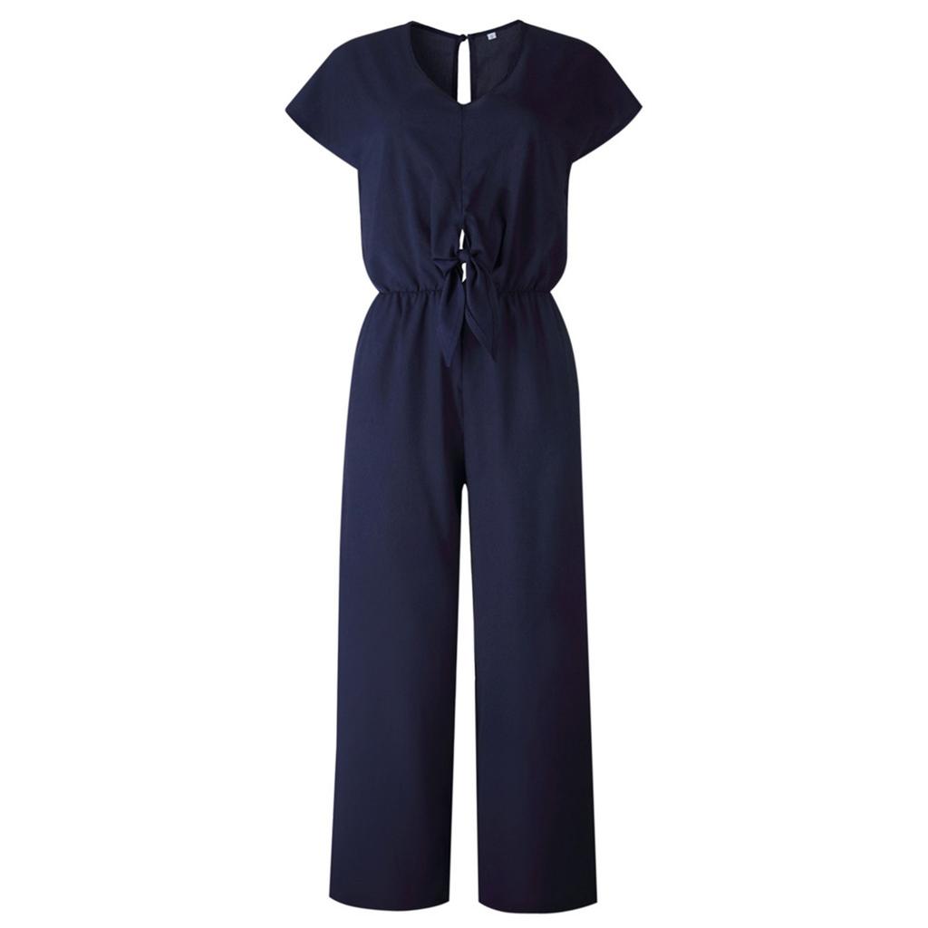 Dame Sommer V-hals Kortermet Romper Jumpsuit Playsuit