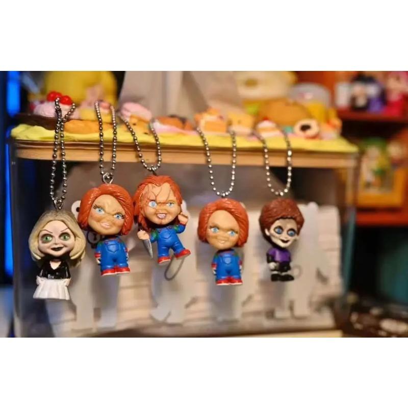 Latest Ghost Doll Modeling Horror Action Figurine Toys Decoration Shaking Pendant Charm Keychain Surprise Gifts For Young Boys