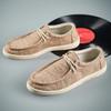 Men's Casual Canvas Shoes Men's Loafers  Breathable Soft Soled Driving Skateboard Shoes Summer Khaki Comfortable Commuting Shoes