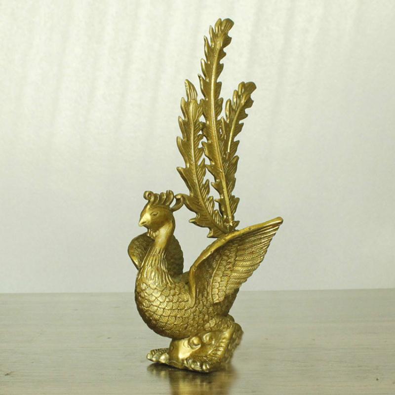 Brass Phoenix Ornament Suzaku Decoration Metal Craft Water Home Copperware Wholesale CHINA