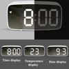 Snooze Function Smart Digital Alarm Clock 12/24H Display Mirror Digital Alarm Clock  Travel
