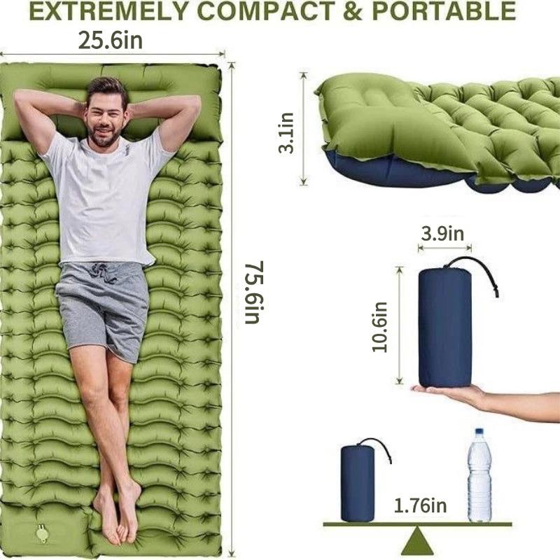 Portable TPU Inflatable Camping Pad - Lightweight, Single Person Mat for Hiking & Mountaineering