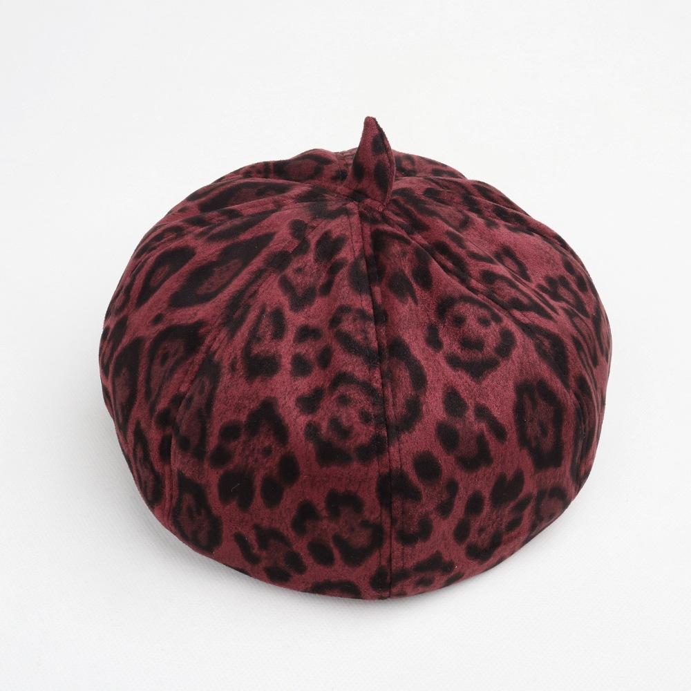 Fashion Leopard Print Beret Women Autumn Winter Thick Warm Hats Trend Hip Hop Women's Hat Vintage Berets Male