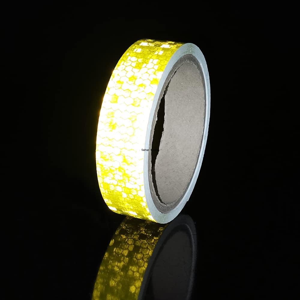 Fluorescent Yellow Reflective Sticers 2.5cm*50m Waterproof Self-Adhesive Trailer Reflectors Warning Tapes For Bicycle Car Helmet