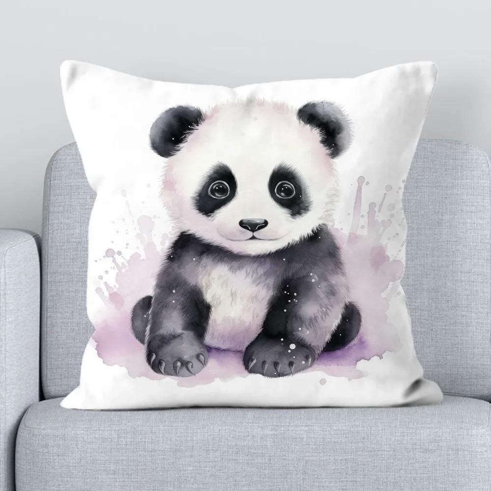 Office Sofa Cushion Cover Cartoon Panda Decorative Pillowcase Fashion Luxury Home Decoration Car Cushion Cover