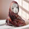Ethnic Watercolor Painting Scarf Breathable Tie-dyed Scarf Colorful Satin Scarf  Head Wear