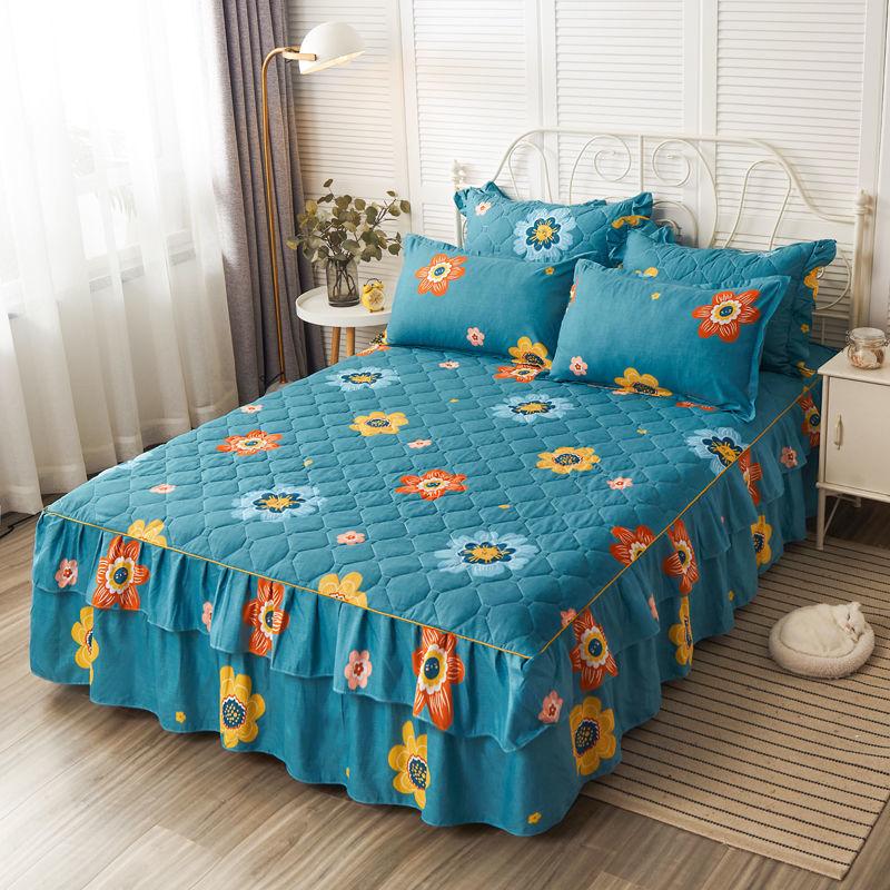 

Бытовая толстая хлопковая юбка-кровать в корейском стиле, покрывало в стиле принцессы, противоскользящее минималистичное защитное покрытие Simmons 120x200cm