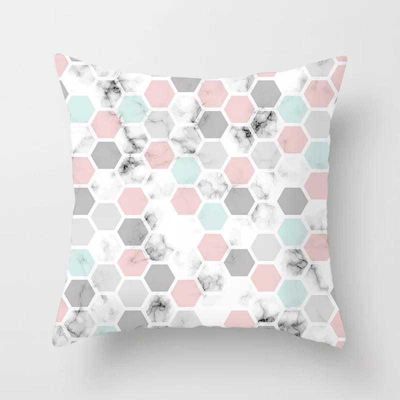 Sofa Office Chair Cushion Cover Luxury Comfortable Flower Pillow Retro Abstract Geometric Printing Pillowcase