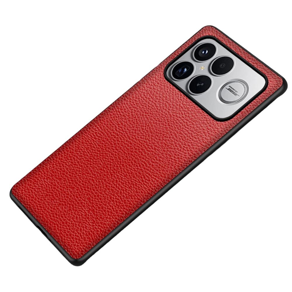 Phone Case For Xiaomi Poco F8 Pro / Redmi K90 5G Litchi Texture PU Leather Coated PC + TPU Protective Phone Back Cover