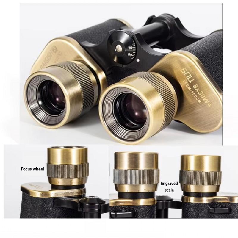 Outdoor 8x30 Bak4 Russian Binoculars Full Metal Telescope Black with Coordinates High Resolution Compass