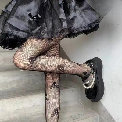 Sexy Hollowed Out Bottomed Pantyhose Classic Lolita Fishnet Lace Mesh Stockings Women Girls Gothic Punk Retro Spider Web Tights