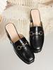 Sheepskin Bag Head Slippers Women's 2025 New Summer Black Outer Wear 3.5 High Heel Half Drag Soft Bottom Cool British Style
