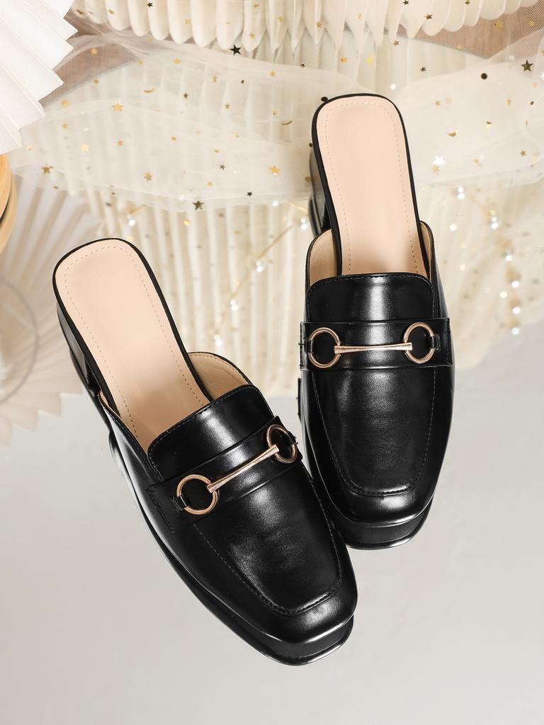 Sheepskin Bag Head Slippers Women's 2025 New Summer Black Outer Wear 3.5 High Heel Half Drag Soft Bottom Cool British Style