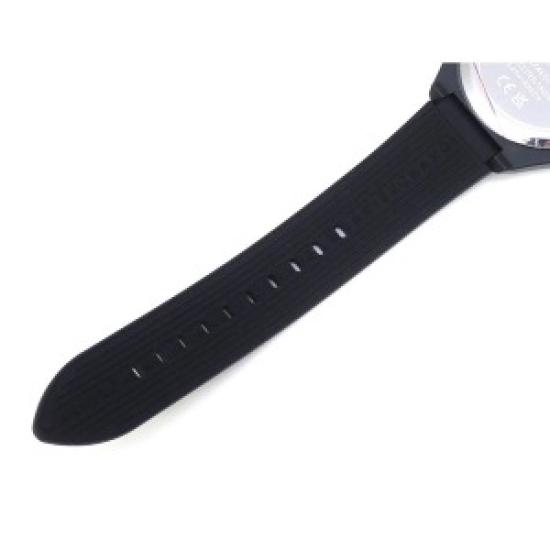 Open Box Armani Exchange AX4600 Classic Signature Quartz Watch – White Dial, Black Silicone Strap