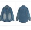Chemise en jean style rétro Hong Kong pour femme - Automne/Hiver 2026, Coupe décontractée ample, Amincissante, Vêtement d'extérieur polyvalent à manches longues