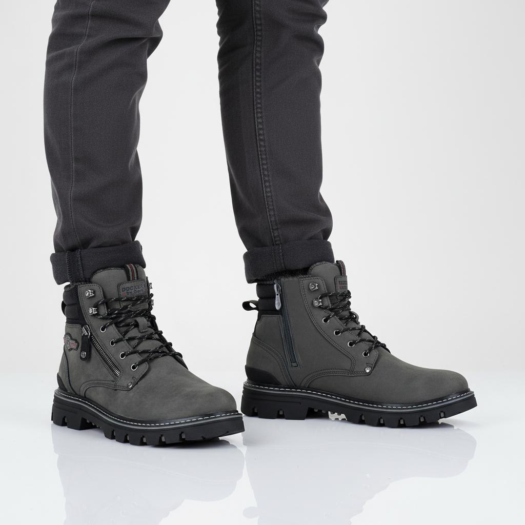 DOCKERS by Gerli Boots - Herren Winter Schuhe Stiefel Warm Gefüttert Grau 53HX103-600220 ORIGINAL