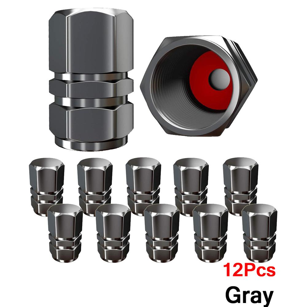 AUTCOAT Aluminum Alloy Car Wheel Tire Valve Caps Tyre Rim Stem Covers Car Dustproof Tire Cap For Cars Motorcycles Trucks Bikes Stem Caps1