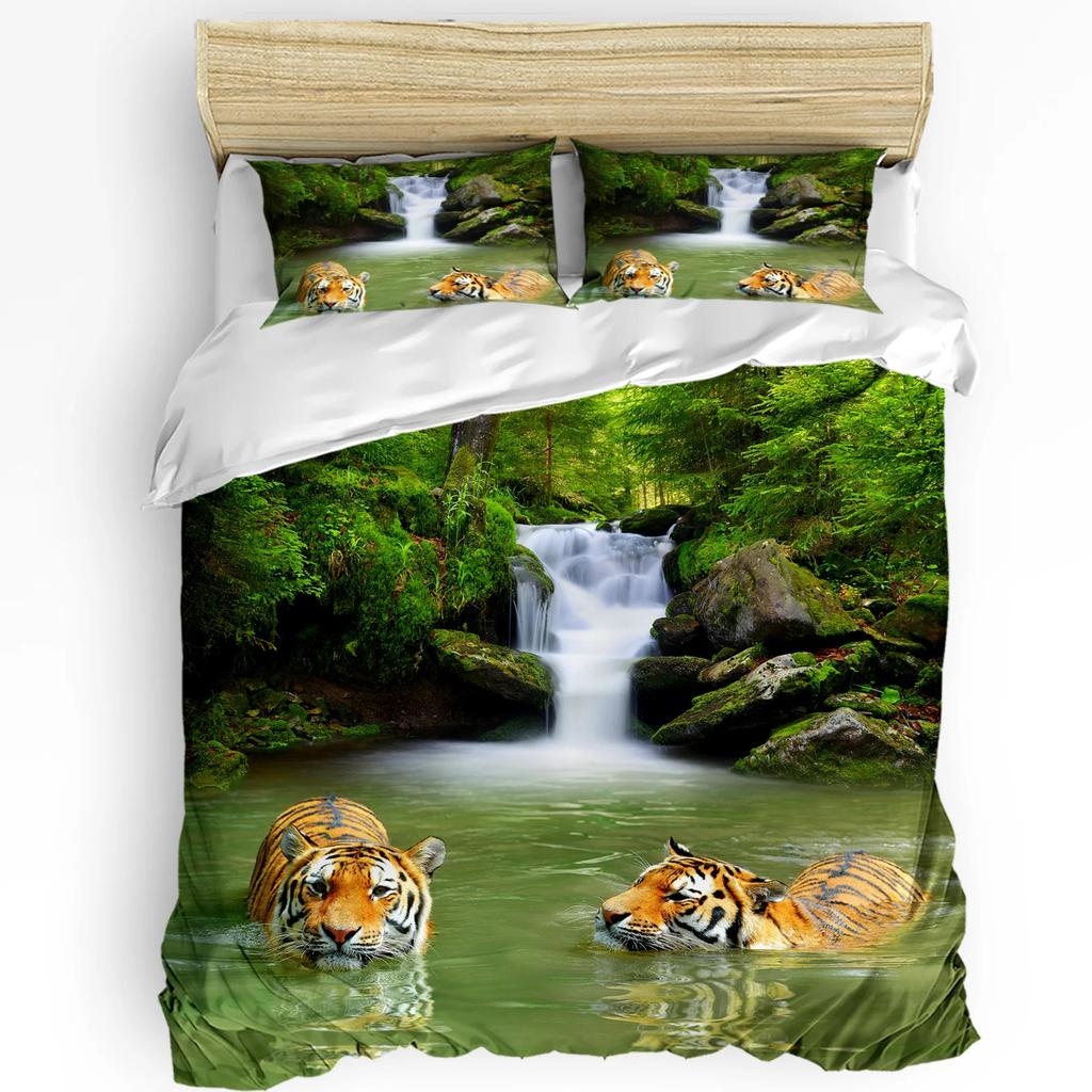 Jungle Lantern Purple Flower Nature Duvet Cover 3pcs Bedding Set Home Textile Quilt Cover Pillowcases Room Bedding Set No Sheet