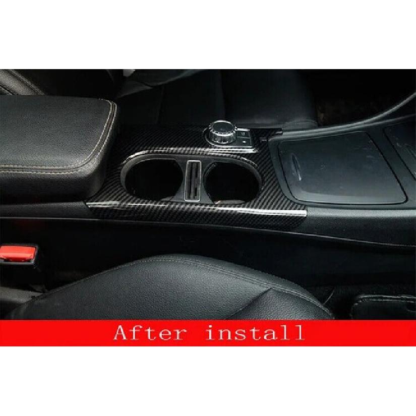 Carbon Style Car Cup Holder Cover Trim For Benz CLA GLA  A Class C117 X156 W176