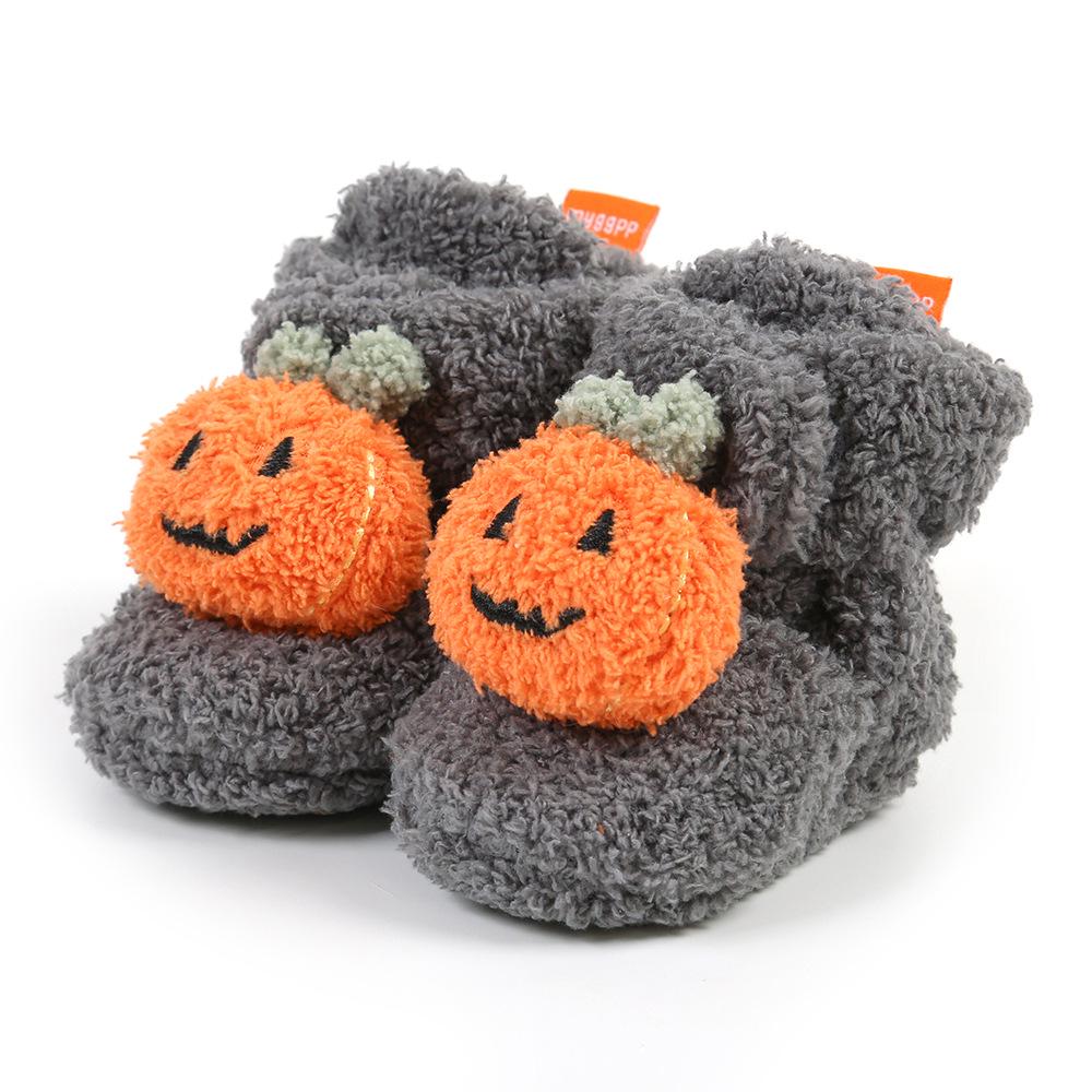 New Autumn/Winter Pumpkin Baby Toddler Shoes - Soft, Warm Cotton with Soft Sole (Model M2043) - Perfect for Halloween!