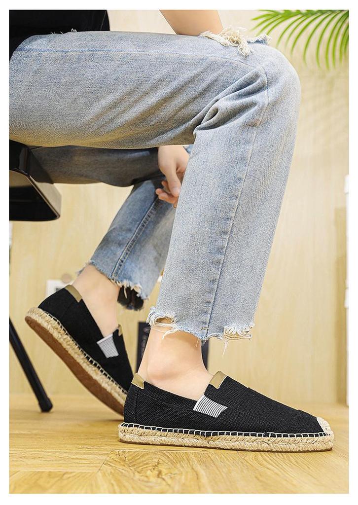 Pánské letní plátěné slip-on boty z lnu - Ležérní lehký rybářský styl
