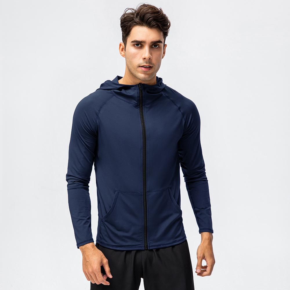 Men's Quick-Dry Long Sleeve Sports Hoodie for Running & Training - Autumn/Winter