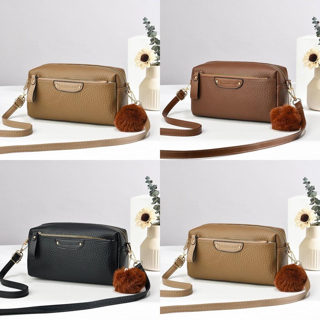 Trendy Street Style Black Handbag Soft Pu Material With Multiple Compartments For Women