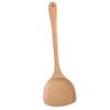 Long-Handled Unpainted Wooden Spatula, Safe for Non-stick Cookware, Heat Resistant, Anti-scald, Ideal for Stir-frying and Household Use.