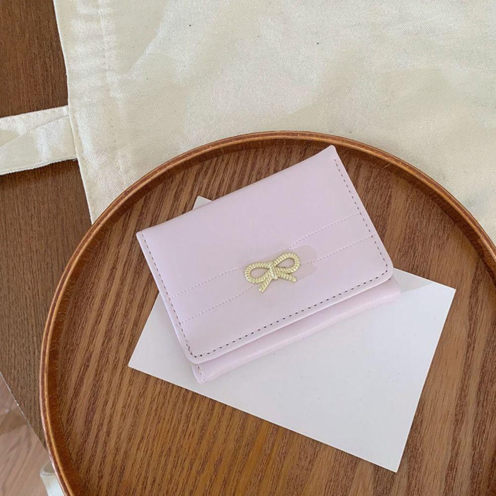 Korean Style Mini Portable Purse Solid Color Portable Card Holder  Female Lady Girl