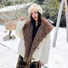 Autumn and winter new big fur collar down cotton-padded jacket pie to overcome the fashion explosion of navy cotton-padded jackets