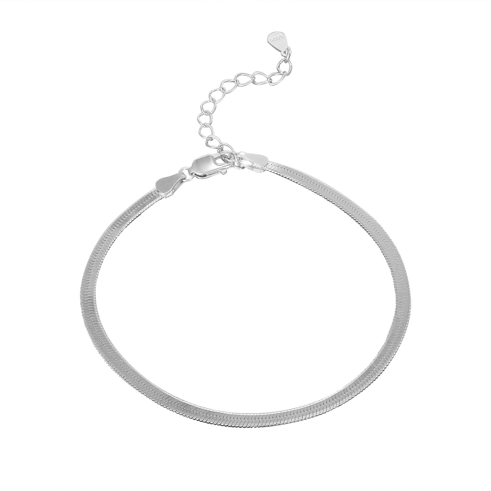 

S925 серебряный браслет женский модный темпераментный браслет-лезвие хип-хоп ветер плоская змея костяная цепочка ручная работа ювелирные изделия прямые продажи с фабрики 925 Silver белого золота