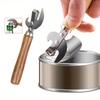 Premium Can Opener With Wooden Handle - Easy Grip, Manual Jar & Bottle Opener For Kitchen, Restaurants, And Bars