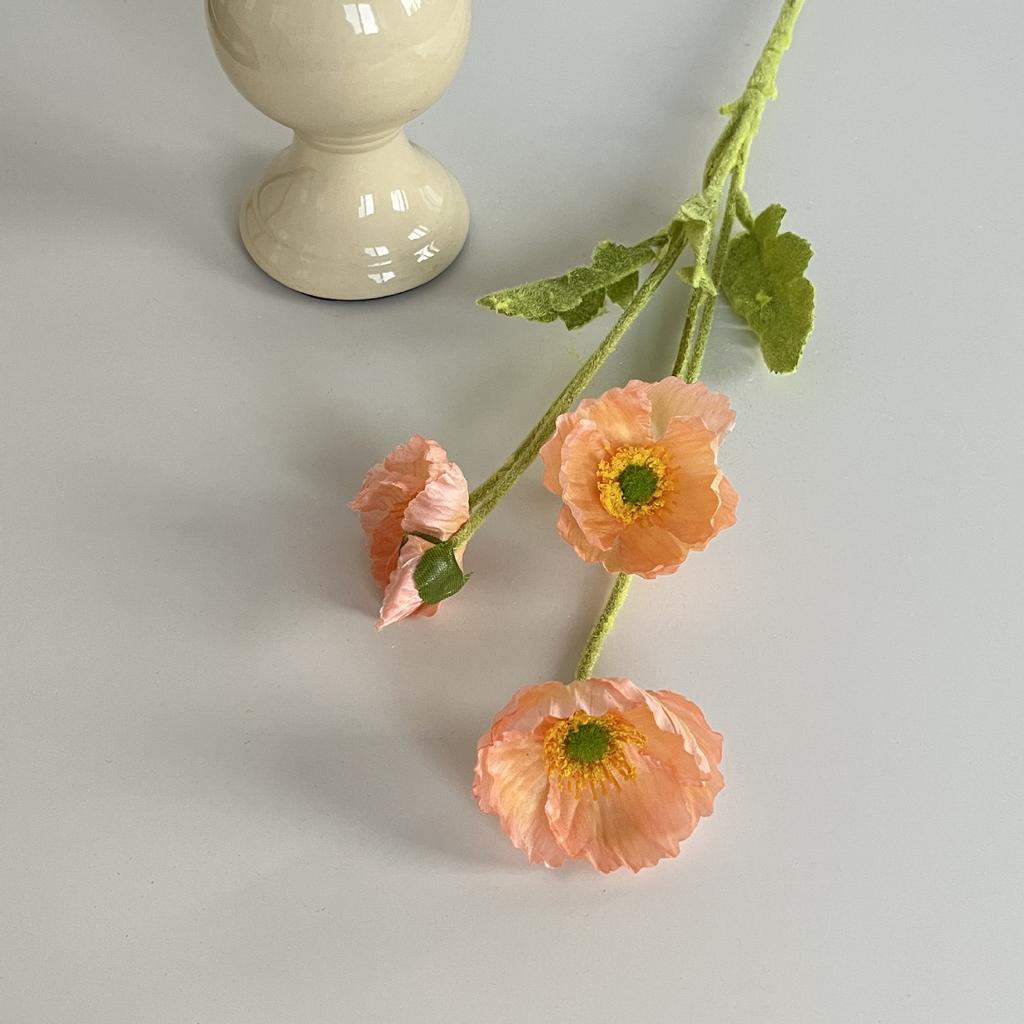 Artificial Poppies Flower High Quality Silk Red Blue Poppy Flowers Wedding Decoration Realistic Bouquet Home Decor