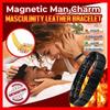 Creative Titanium Steel Bangle No Magnetic Man Charm Masculinity Leather Bracelet Stainless Steel Magnetic Buckle Punk Bracelet