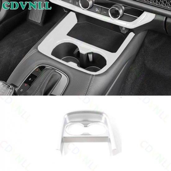 Central Console Gear Water Cup Cover For Honda HR-V HRV -2024 Matte Silver