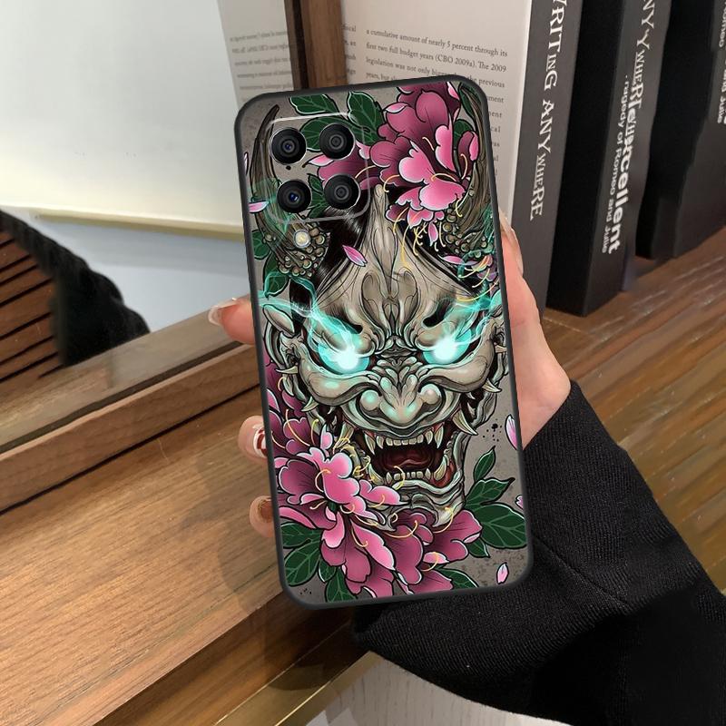 Japanese Oni Hannya Demon Mask Case For Samsung Galaxy M35 M15 M55 M56 M36 M16 M06 M31 M13 M33 M53 M12 M32 M52 M14 M34 M54