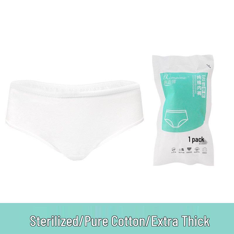 Women's 100% Pure Cotton Disposable Panties - Travel-Friendly, Sterilized & Individually Packaged.