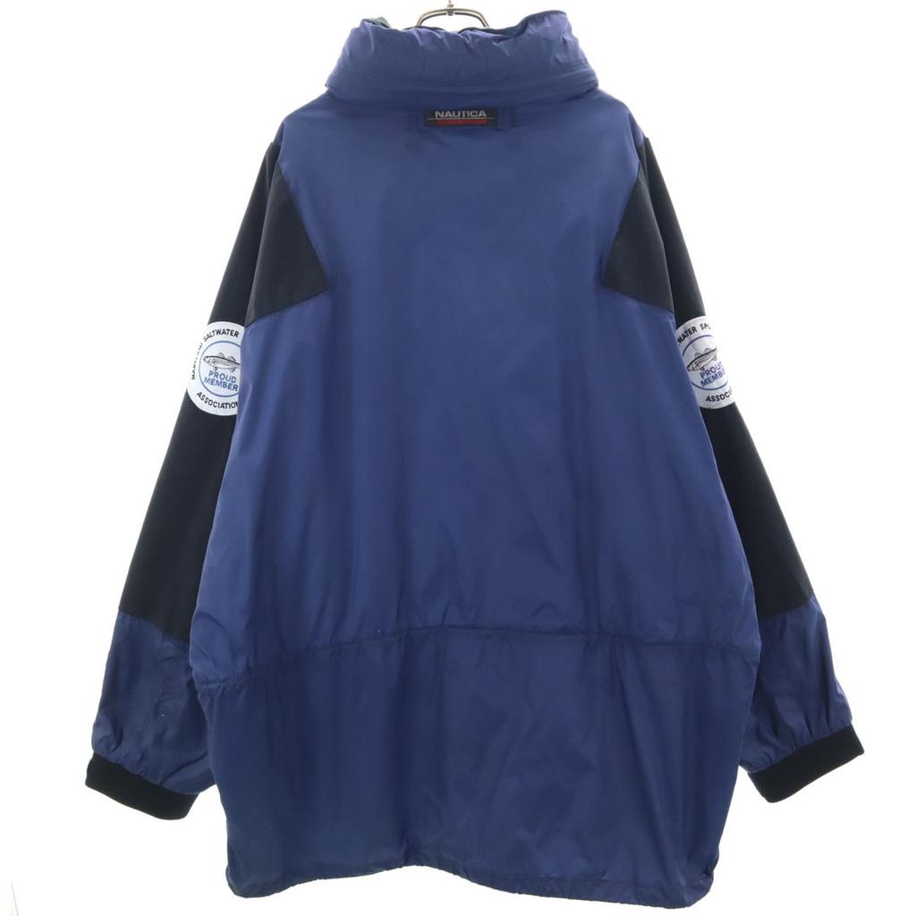 NAUTICA COMPETITION 90s Old Nylon jacket XL blue Hooded Outdoor Men's Used