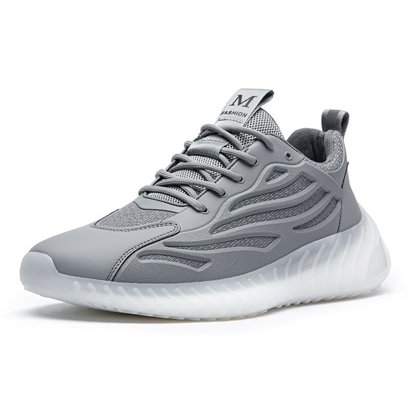 

Mesh sneakers men s 2025 spring and summer new soft-soled lightweight running shoes Korean version thick-soled inner height increase dad shoes men 44 серый