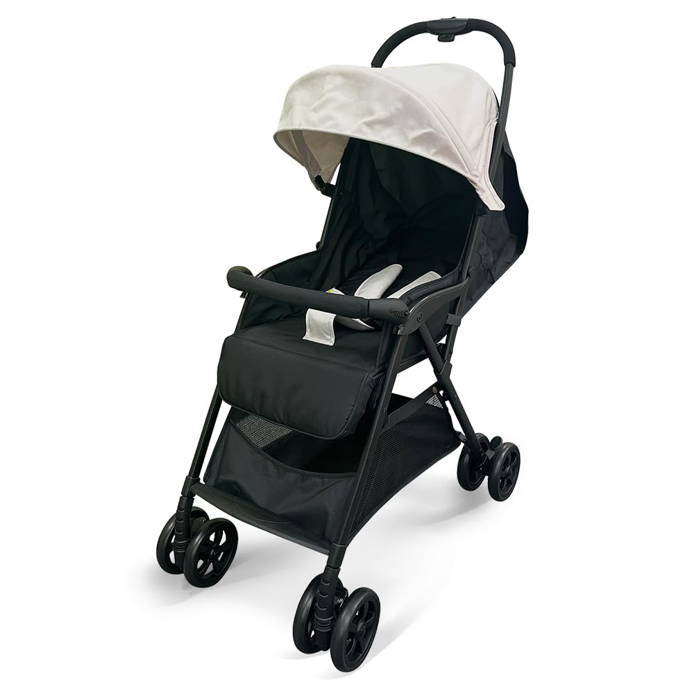

Iris Plaza AB Type Stroller Easy to fold with one hand Stands on its own even after folding seatbelt with suspension Stepless reclining ecru белый