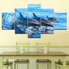 The underwater shark 5 piece Wall Artwork Wallpapers modern Modular Poster art Canvas painting for Living Room Home Decor