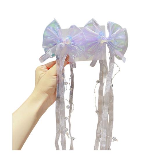 Girl Hair Pin Bowknot Starfish Shell Faux Pearls Chain Decor Kids Hair Clip Princess Headwear Hair Accessories