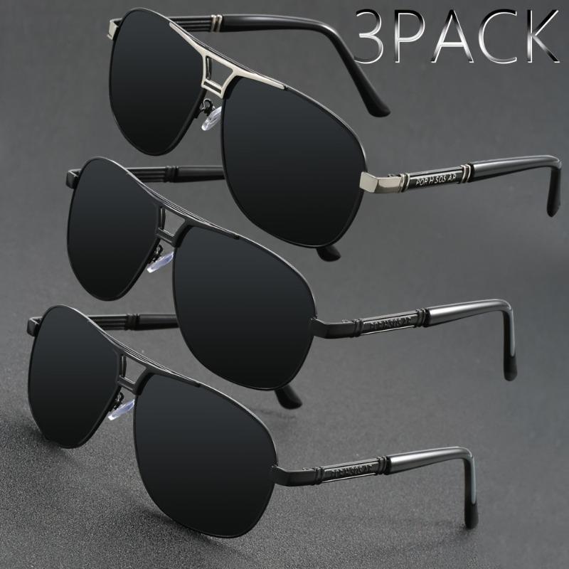 3PCS Retro Style Men'S Glasses PC Frame Fashionable Oversized Eyewear for Outdoor Activities Fishing Hiking