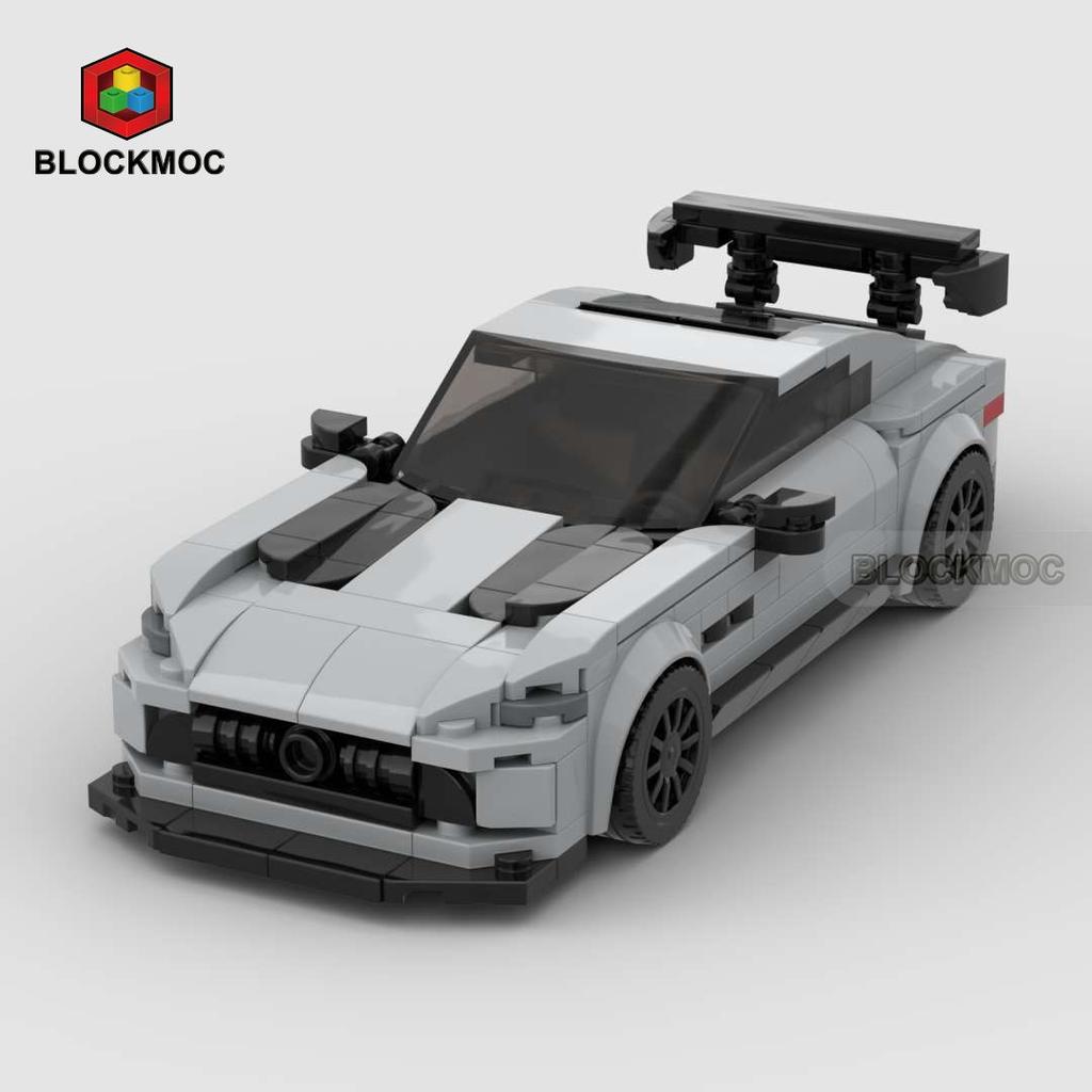 MOC Ziegel Rennsport Sportwagen Fahrzeug Rennfahrer Bausteine Sets Spielzeug für Kinder