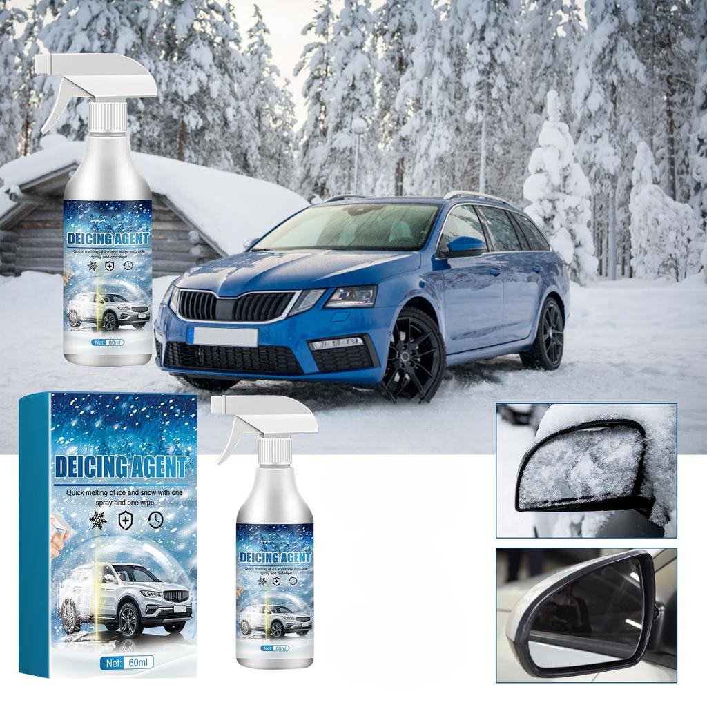 Ice Melting Snow Removal Agent  Winter Car Glass Ice Melting Snow Removal Agent Front Windshield Snow Prevention 60ml