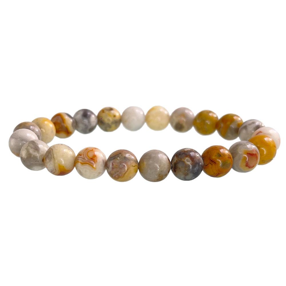 Natural Stone Beaded Bracelet 6-10mm Stretch Yoga Jewelry - Tiger Eye Turquoise Agate Jasper Healing Bangles for Women Men